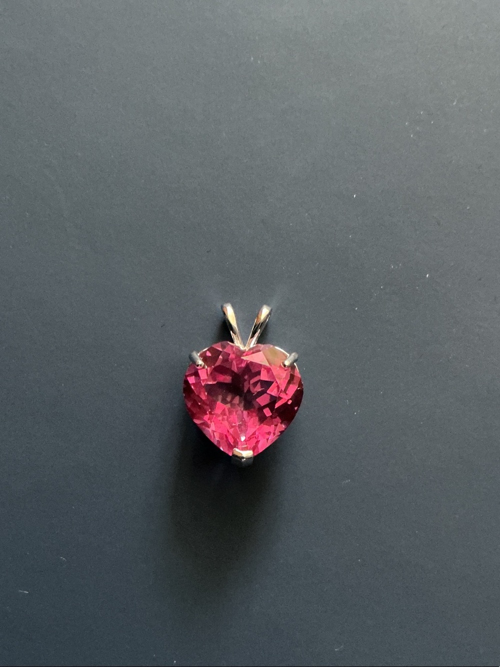 Heart-Shaped Natural Pink Topaz Pendant